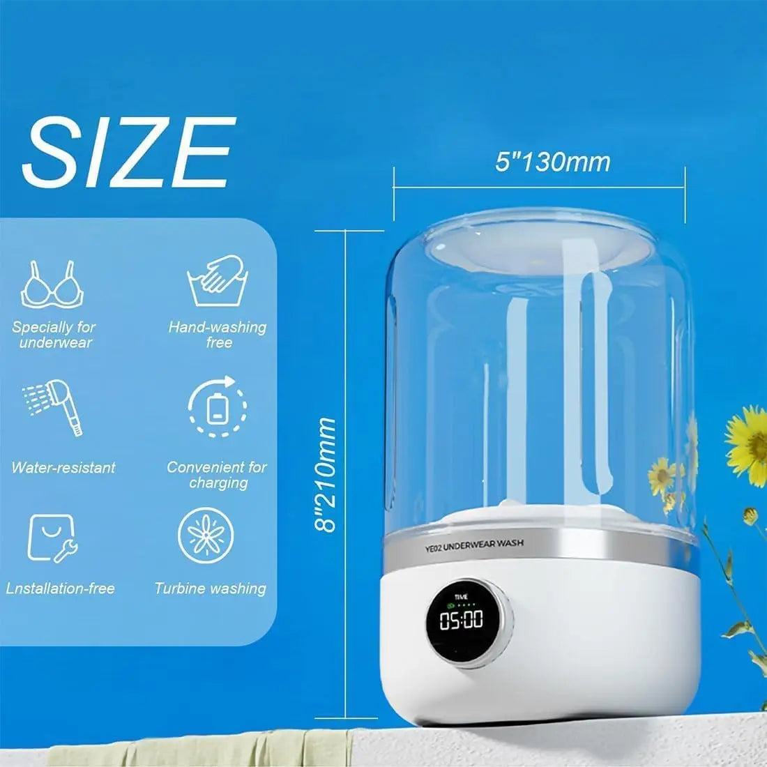 Portable Wireless Mini Washing Machine β 1L